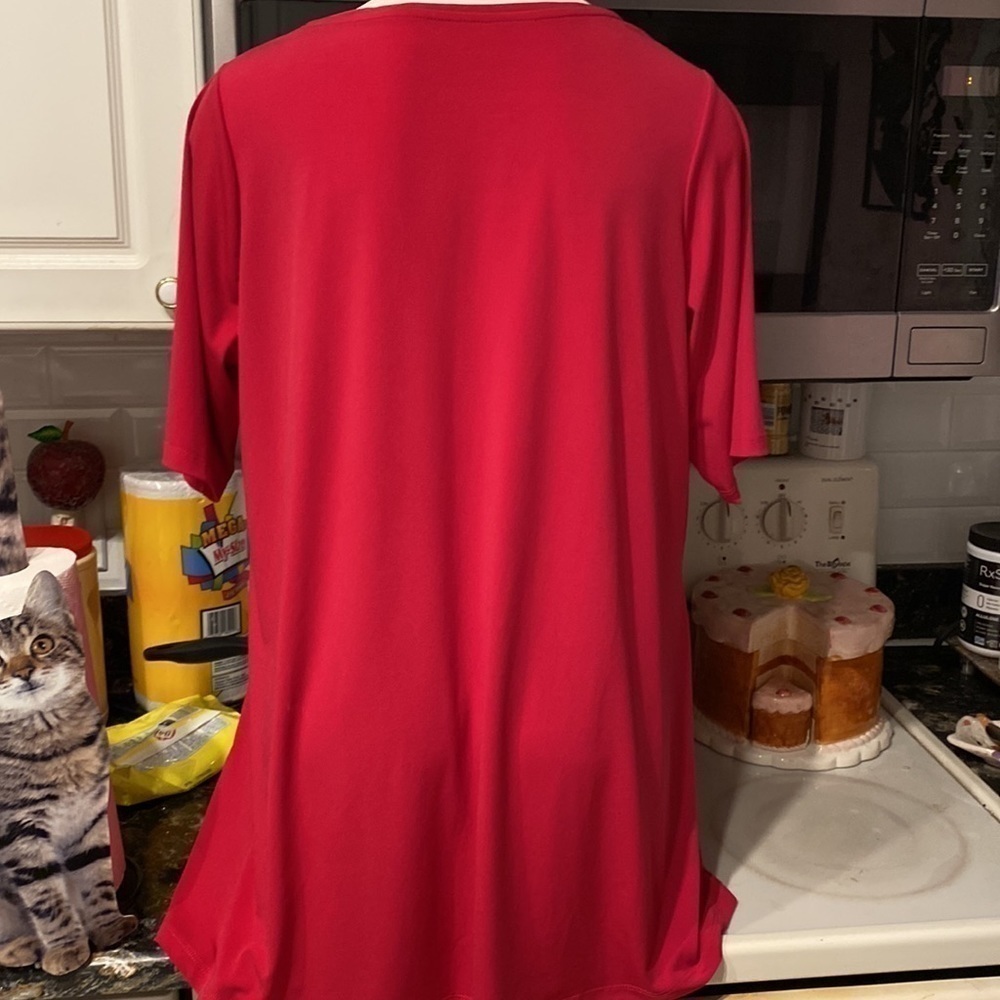 R Susan Graver Casual Dark Pink Shirt Sleeve Stretch Plus Size Top 1x. Euc — image 2 of 3